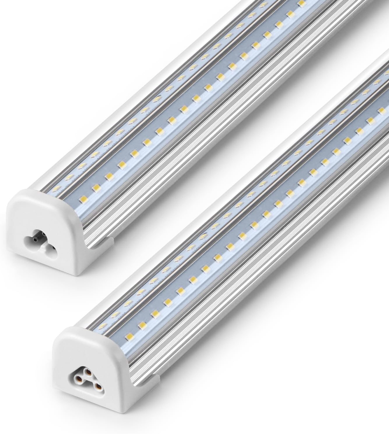 Barrina T8 LED Shop Lights for Workshop 4FT, 50W, 5000K, Daylight White, Clear Cover, Ceiling, V-Shape Shop Light Fixture, Garage, Warehouse, Basement, ETL Listed, 4Packs